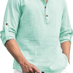 yugnik Men Solid Pure Cotton Straight Kurta image 1