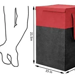 shifa hiyma 75 L Red, Black Laundry Basket image 4