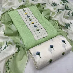 reet mahal Unstitched Pure Cotton Salwar Suit Material Floral Print-picture-20