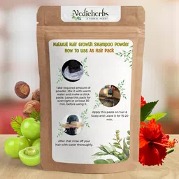vedicherbs Herbal Hair Growth Shampoo Powder with Amla Reetha Shikakai Bhringraj & Hibiscus image 5
