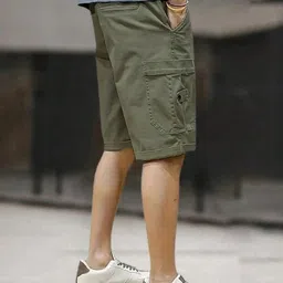 pitzz Solid Men Green Cargo Shorts image 3