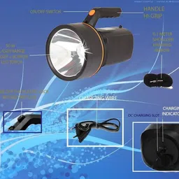 idoleshop 50 Watt Laser Light Long Range Blinker LED Torch with 2000 MAH Battery Torch image 5