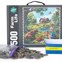 bazinga kid's funverse Farm Life Jigsaw Puzzle for Kids & Adults | Nostalgic Farm Adventure Portrait image 2