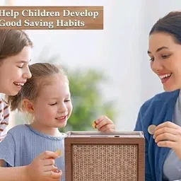 asm creation Rs.1,00,000 Saving Challenge wooden Money Piggy Bank,Gift for Kids Coin Bank image 2