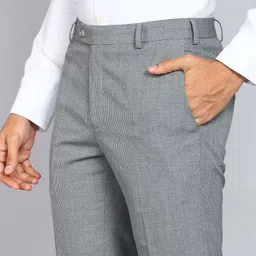 raymond Men Slim Fit Grey Cotton Blend Trousers image 5