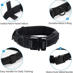 supvox Dogs Collar for Large Dogs Adjustable Nylon Tactical Collar with Handle Dog Collar & Leash image 5