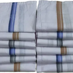 ARTCCOT Men's Cotton Handkerchief | 43 x 43 cms | Exclusive Collection ["White with colored"] Handkerchief-picture-27