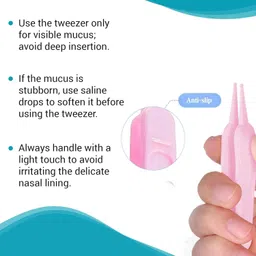 ahc Baby Nose Cleaner Tweezer Pink | Infant Nasal Aspirator & Plucker Tool image 3