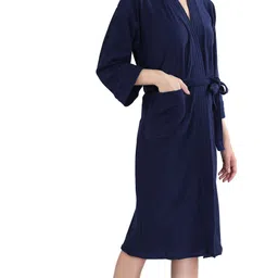 hotgown Full Navy Blue Free Size Bath Robe-picture-26