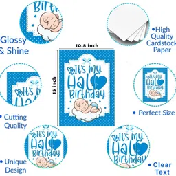 party propz Half Birthday Decorations Kit for Baby Boy - Its My Half Birthday, Pack of 50 image 4