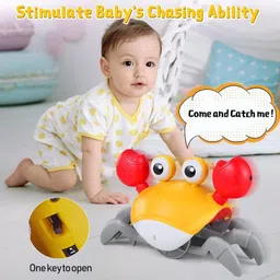 braintastic Rechargeable Crawling Crab Baby Musical Toy with Led Lights image 3