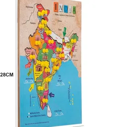 aarozworld Wooden India Map Puzzle – Teach States and Capitals to Kids image 3