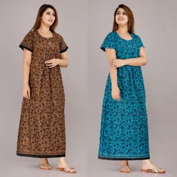 shri shyam prints Pack of 2 Women Nighty image 1