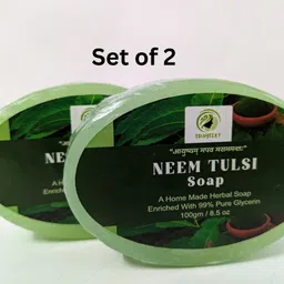 traytext NEEM_TULSI_A HOMEMADE HERBAL_SOAP_ENRICHED WITH 99% PURE GLYCERIN (200GM)-picture-25