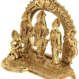 KRISHNA ART brtass matel ram darbar Decorative Showpiece - 8.5 cm image 2