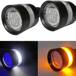 vagary BULLET-HANDLE-WHT-BLU-ORG-006 Indicator Light Motorbike LED for Royal Enfield (12 V, 24 W) image 2