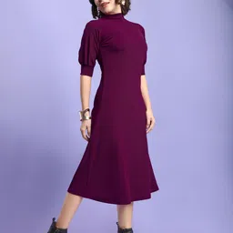 milost Women A-line Maroon Below Knee Dress image 3