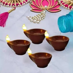 spstar Round Diya Plastic (Pack of 12) Table Diya Set image 2