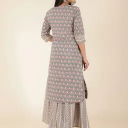 aramya Women Comfort Fit Blue Pure Cotton Trousers image 2