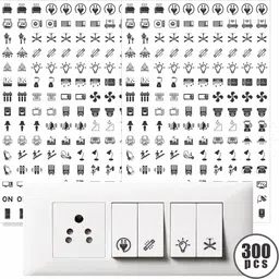 1.5 cm Transparent Switch ID Stickers for Switch Boards, 52 Designs, Self Adhesive Sticker-image-0
