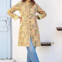 navyas fashion Cotton Floral Print Coat For Women image 4