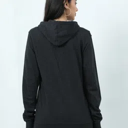 wafaa Women Full Sleeve Solid Hooded Sweatshirt image 2