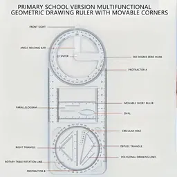 m mod con 2 pc-Geometric Ruler|geometry|multifunctional Math Transparent Plastic ruler Ruler image 4
