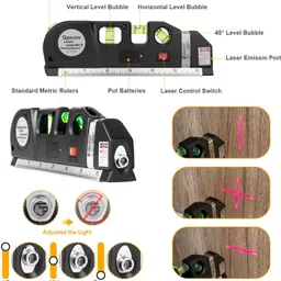 joy gesture Laser Leveler Tool Multipurpose Level Laser Measuring Tape with Ruler Standard Cross Line Laser level Laser Line leveler Beam Tool Non-magnetic Line Level image 4