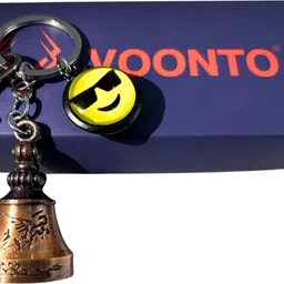 voonto Tibetan Bell Keyring Guardian Bell Sunglass Smile Black Hook-Copper Pack1 Key Chain image 5