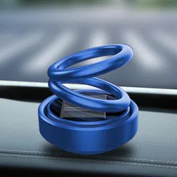eliteauto Solar powered Blue Auto-Rotating Dashboard ornament Spinning Double Ring Perfume for car Aromatherapy fragrant Car interior decoration Air Purifier image 2
