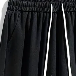 warcourt Men Loose Fit Black Cotton Blend Trousers image 4