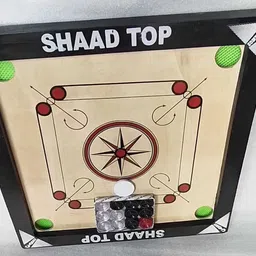 shaad top TOP 20X20 CARROM BOAR WITH 30 COINS 40 cm Carrom Board image 2