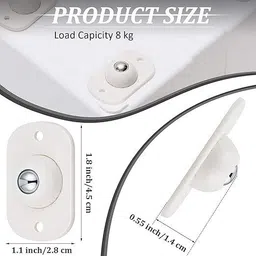 kumishri MiniRoll 4X – 360° Rotating Self-Adhesive Caster Wheels for Storage Boxes 4pcs Plastic 4 Pockets image 3