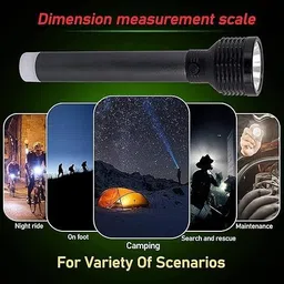 zeno volt 4 mode torch light 1 km long range aluminum reflector + table lamp 6 hrs Torch image 3