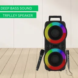 SACRO Rambo (BLUETOOTH TROLLEY SPEAKER) Deep Bass Sound With Wireless & Wired MicON299 100 W Bluetooth Tower Speaker-image-31