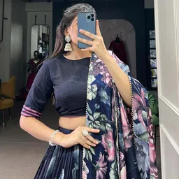 jenijeni biz Self Design Semi Stitched Lehenga Choli image 3