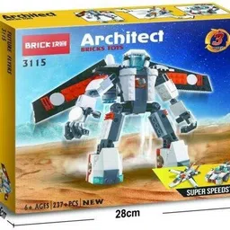 justcraft Architect 3 in 1 Educational Construction Learning Brick Toy for Kids image 3