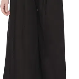 Women Loose Fit Black Viscose Rayon Trousers-image-84