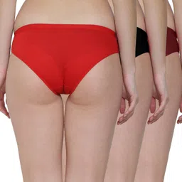 liminzo Pack of 3 Women Hipster Red, Black, Brown Panty image 5