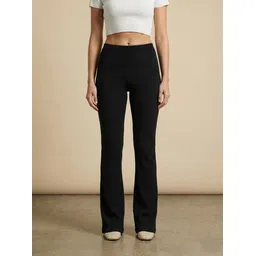 nexsus apparels Women Flared Black Corduroy Trousers-picture-13