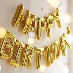 aeee Solid "HAPPY BIRTHDAY" Letters Foil Balloon - Gold Foil Birthday Balloon Balloon-picture-11