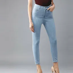 nayra fashion Women Skinny Mid Rise Light Blue Jeans-picture-14