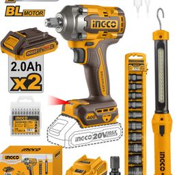 ingco COSLI23048 1/2" Cordless 2 pcs combo kit impact wrench 400NM Cordless Impact Wrench-picture-12