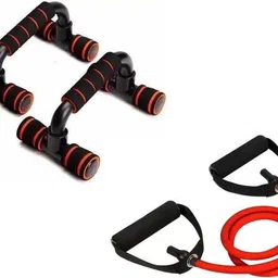 wisekraft Pushup Handle with Cushioned Foam Grip with single resistance tube Fitness Accessory Kit Kit-picture-28