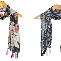 mss fashion Printed Chiffon Women Multicolor Stole, Scarf, Fancy Scarf-picture-24