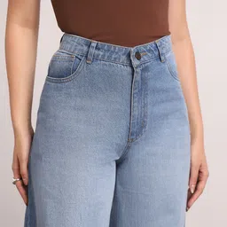 urbano fashion Women Loose Fit High Rise Light Blue Jeans image 5