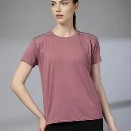 chkokko Women Solid Round Neck Polyester Maroon T-Shirt-picture-21