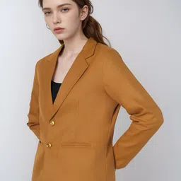 rocksy Women Solid Single Breasted Formal Blazer image 5