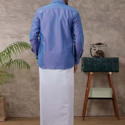 ramraj cotton Men Cotton Blend Shirt Dhoti Set image 2