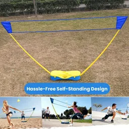 hacer Badminton Net Set Adjustable Outdoor with Foldable Stand Pole (3 Meter) Badminton Net image 5
